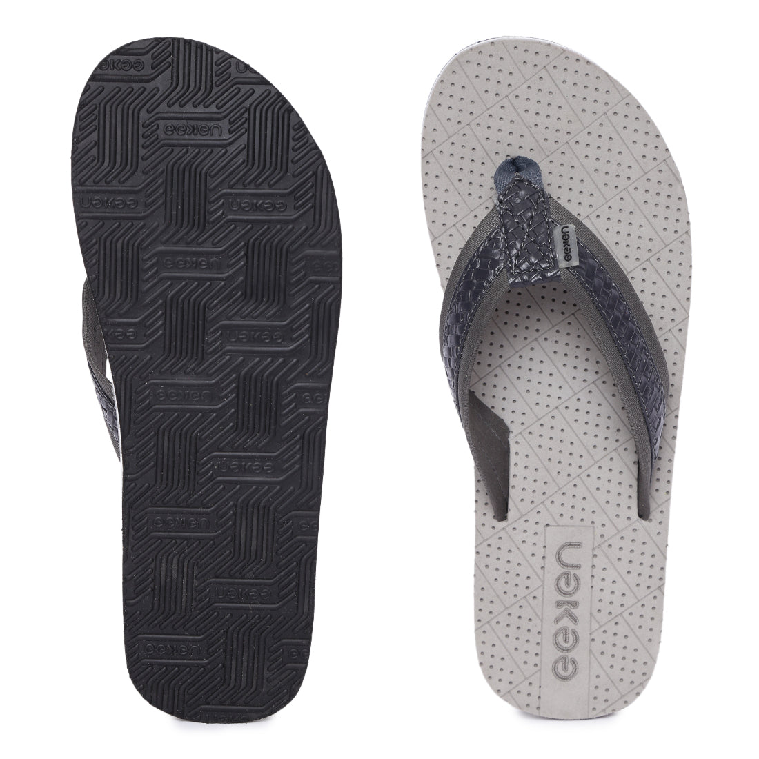 Eeken EFBGO2408 Grey Lightweight Washable Dailywear Durable Flip Flops For Men