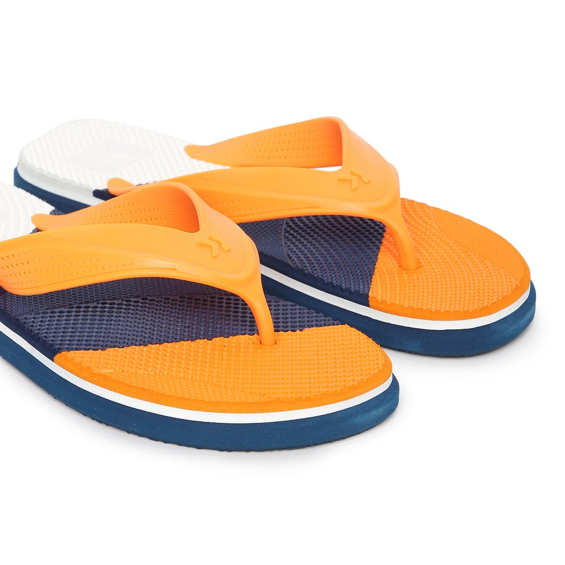Eeken EHWG4042 Navy Blue And Orange Ultra-Comfortable And Stylish Lightweight Orange Casual Flip Flops For Men
