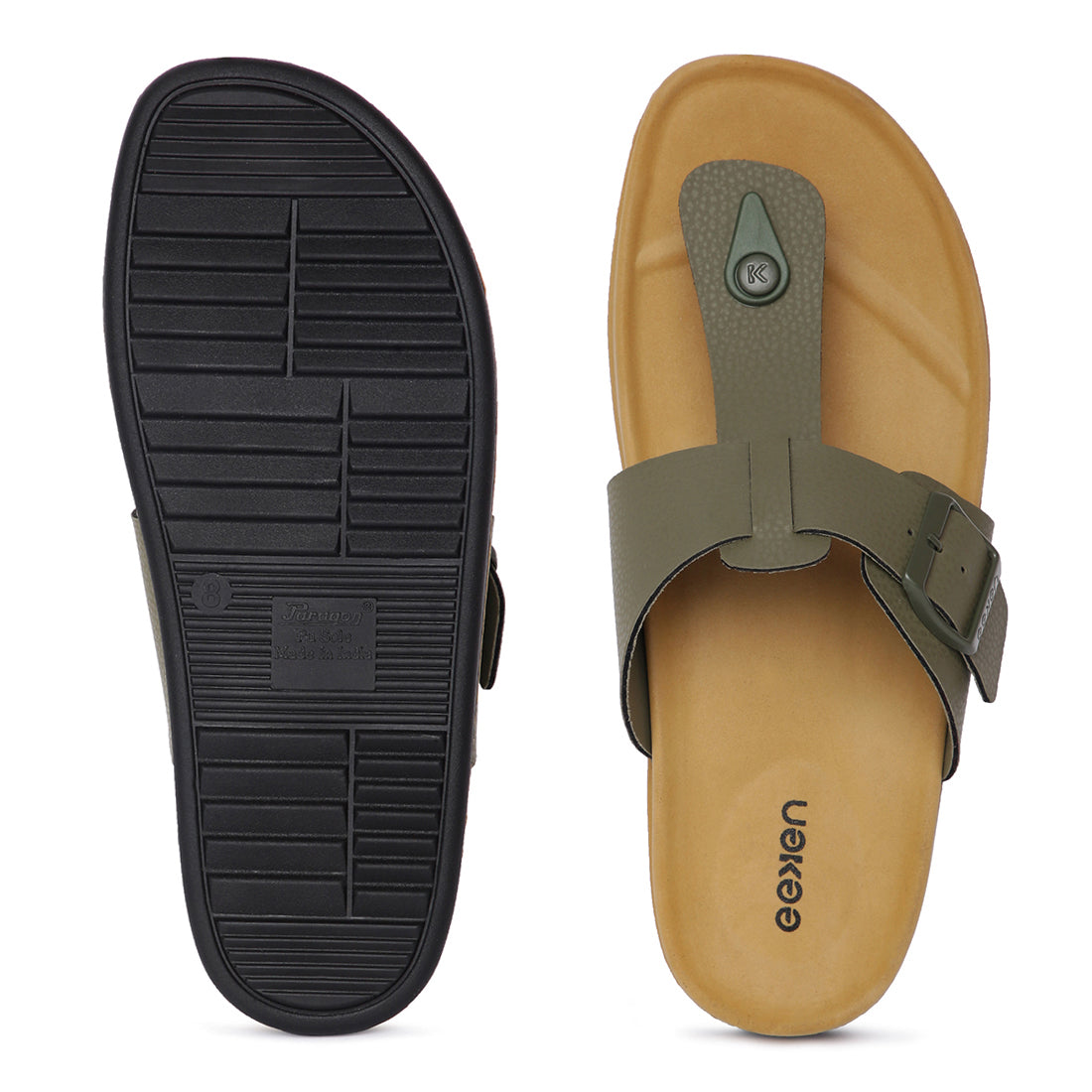 Eeken EPUG4037 Olive Green Stylish Lightweight Dailywear Dual Density Casual Sandals For Men