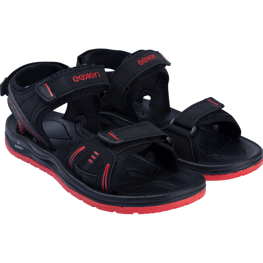 Eeken ESDG1006 Black And Red Comfortable Dailywear Casual Outdoor Sandals For Men