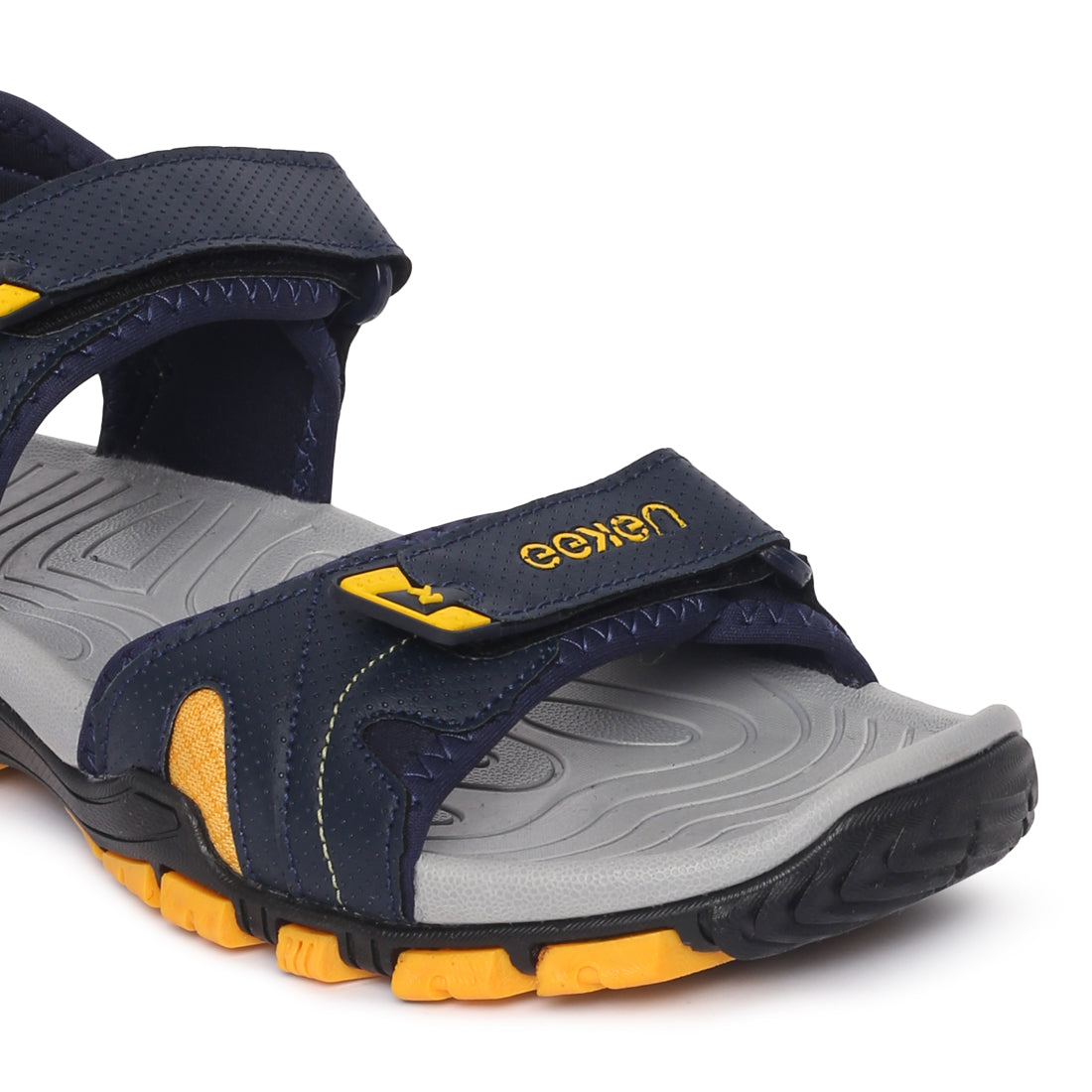 Eeken ESDGO4503 Navy Blue And Yellow Stylish Lightweight Dailywear Sports Sandals For Men