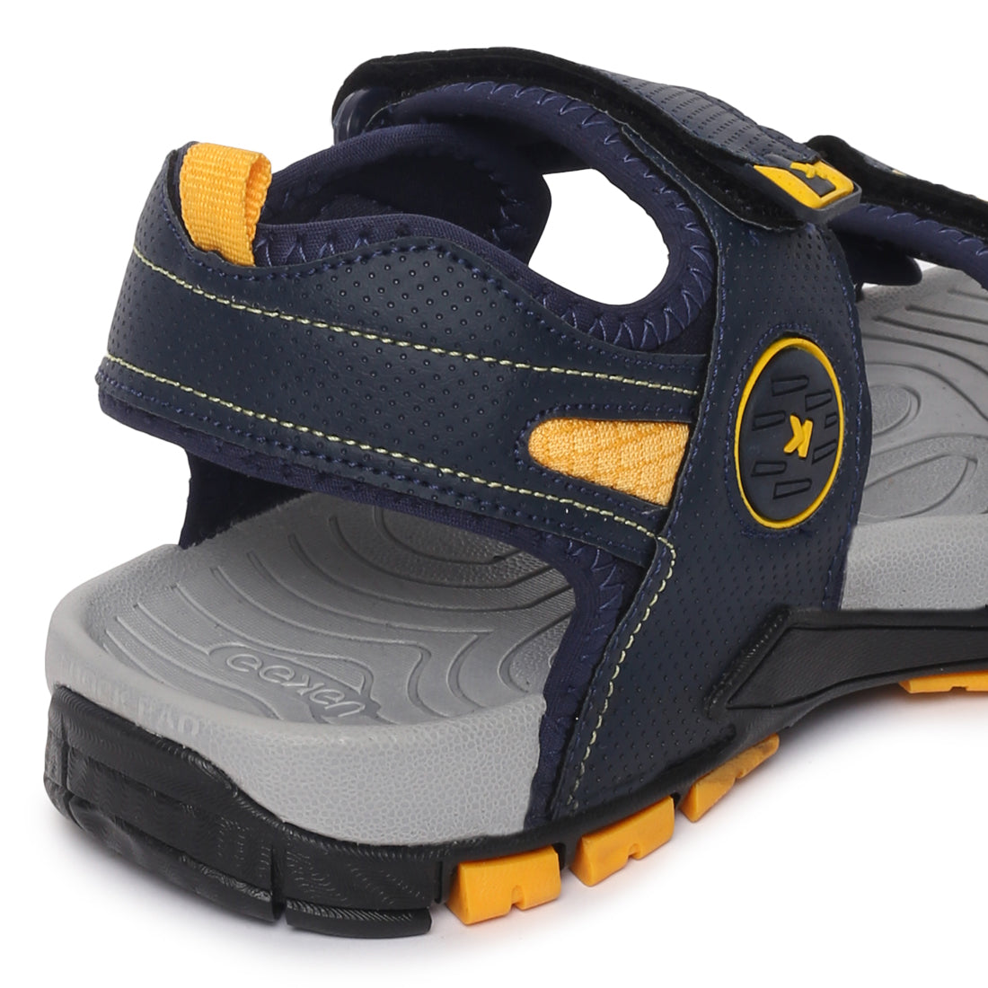 Eeken ESDGO4503 Navy Blue And Yellow Stylish Lightweight Dailywear Sports Sandals For Men