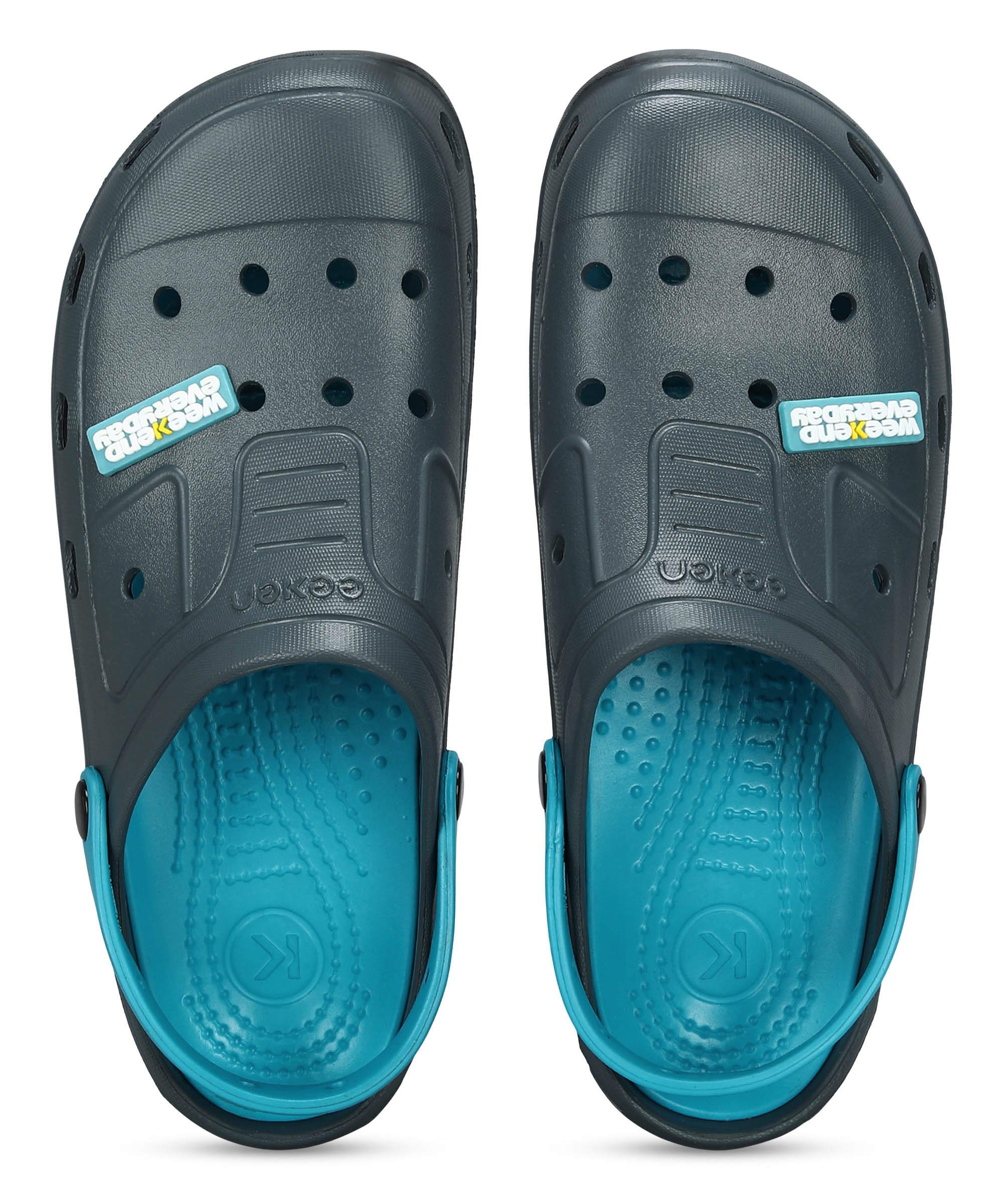 Men&#39;s Slip-on Grey-Turquoise Sandals for Men | Comfortable Sole &amp; Durable