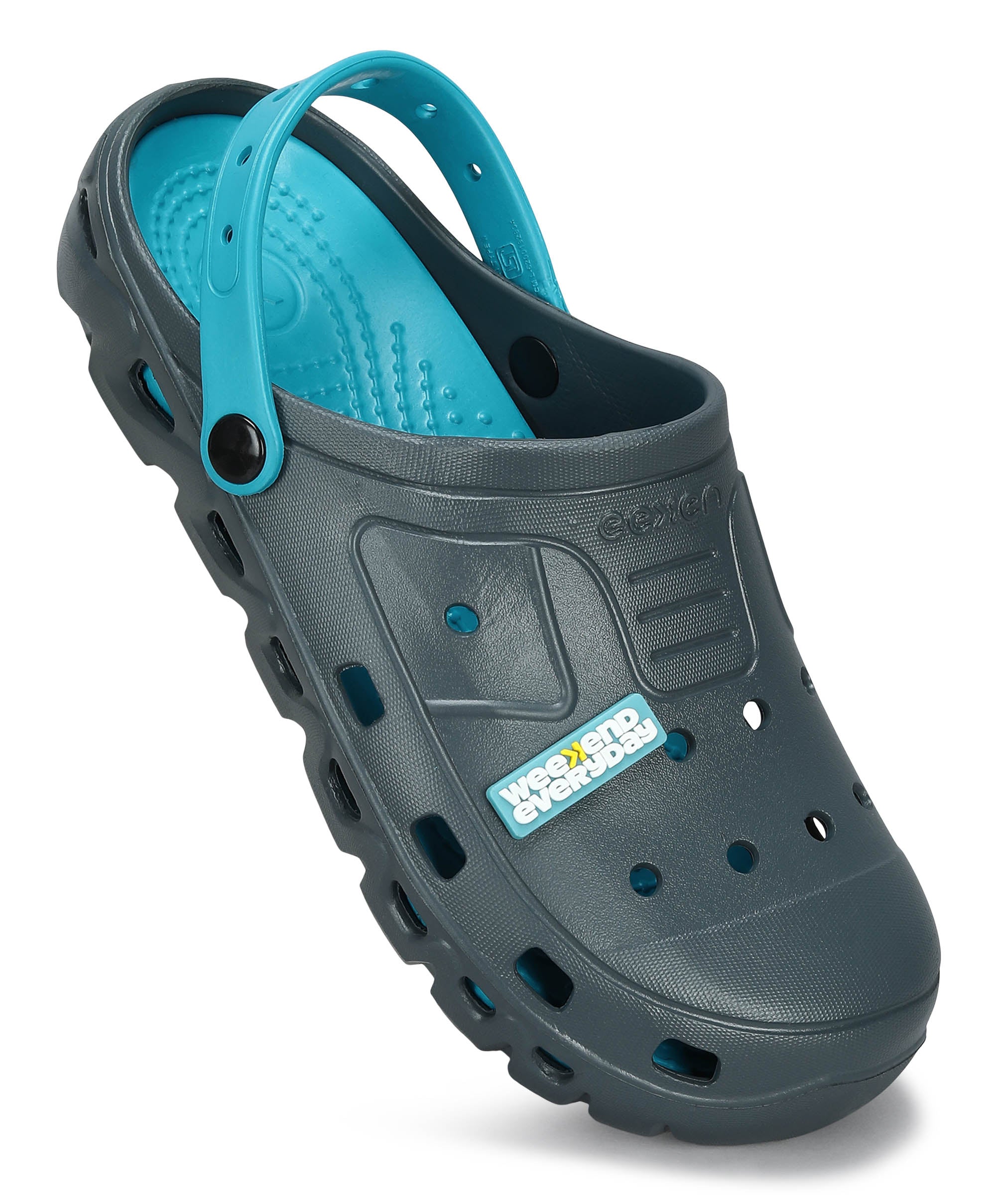 Men&#39;s Slip-on Grey-Turquoise Sandals for Men | Comfortable Sole &amp; Durable