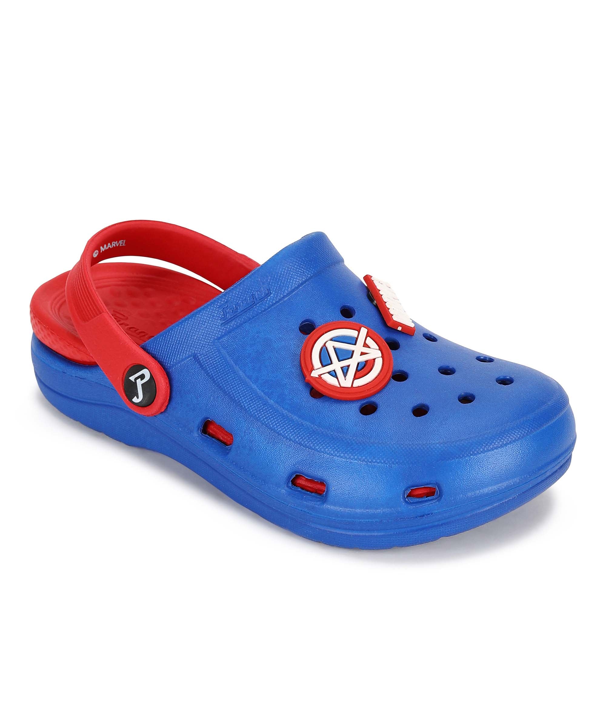 Marvel Captain America EVMK8013K Kids&#39; Casual Clogs | Stylish Clogs for Kids with Durable Anti-Skid Sole, Cushioned Foot Support &amp; Sturdy Build | Ideal for Outdoor Use