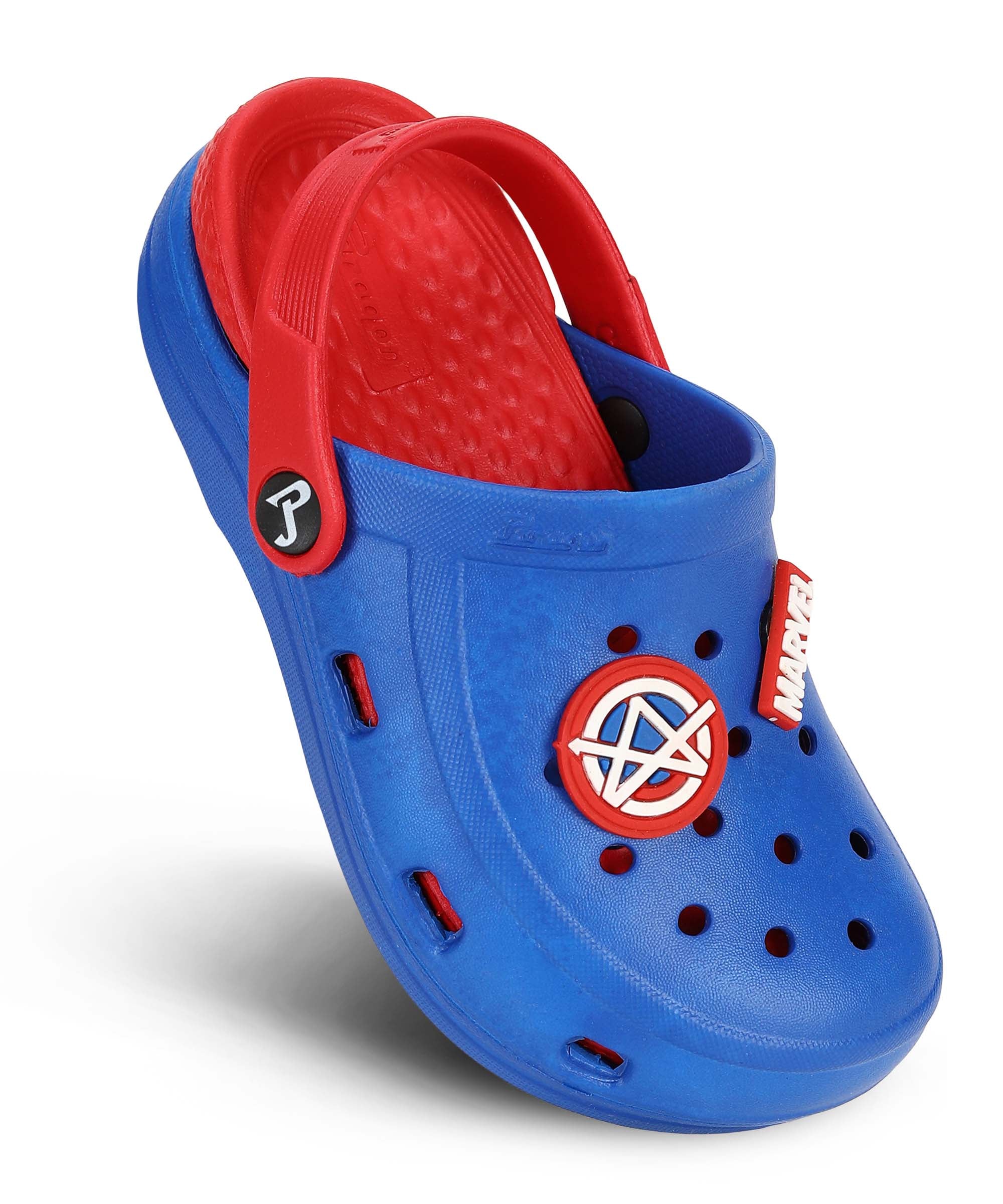 Marvel Captain America EVMK8013K Kids&#39; Casual Clogs | Stylish Clogs for Kids with Durable Anti-Skid Sole, Cushioned Foot Support &amp; Sturdy Build | Ideal for Outdoor Use