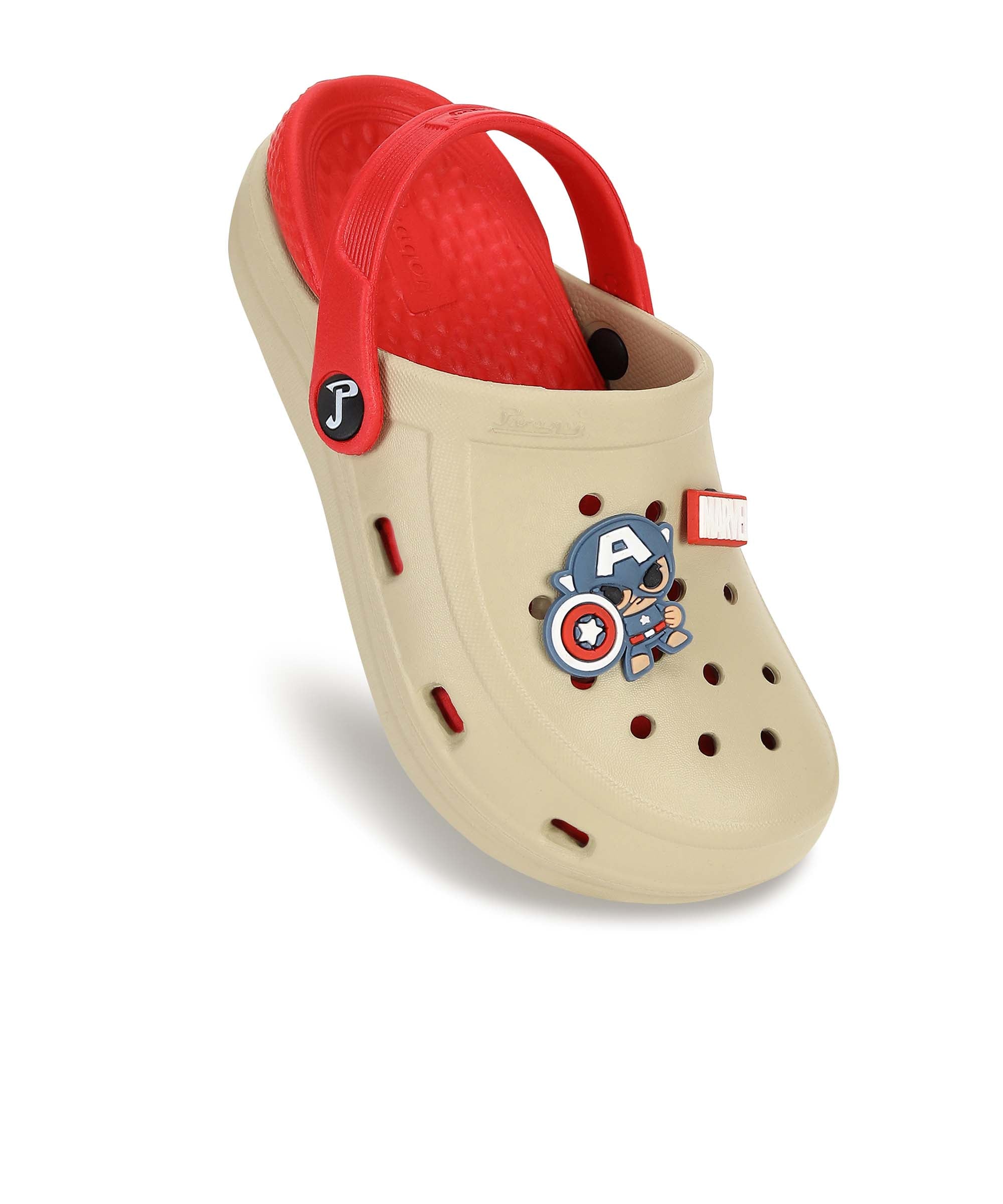 Marvel Captain America EVMK8013K Kids&#39; Casual Clogs | Stylish Clogs for Kids with Durable Anti-Skid Sole, Cushioned Foot Support &amp; Sturdy Build | Ideal for Outdoor Use