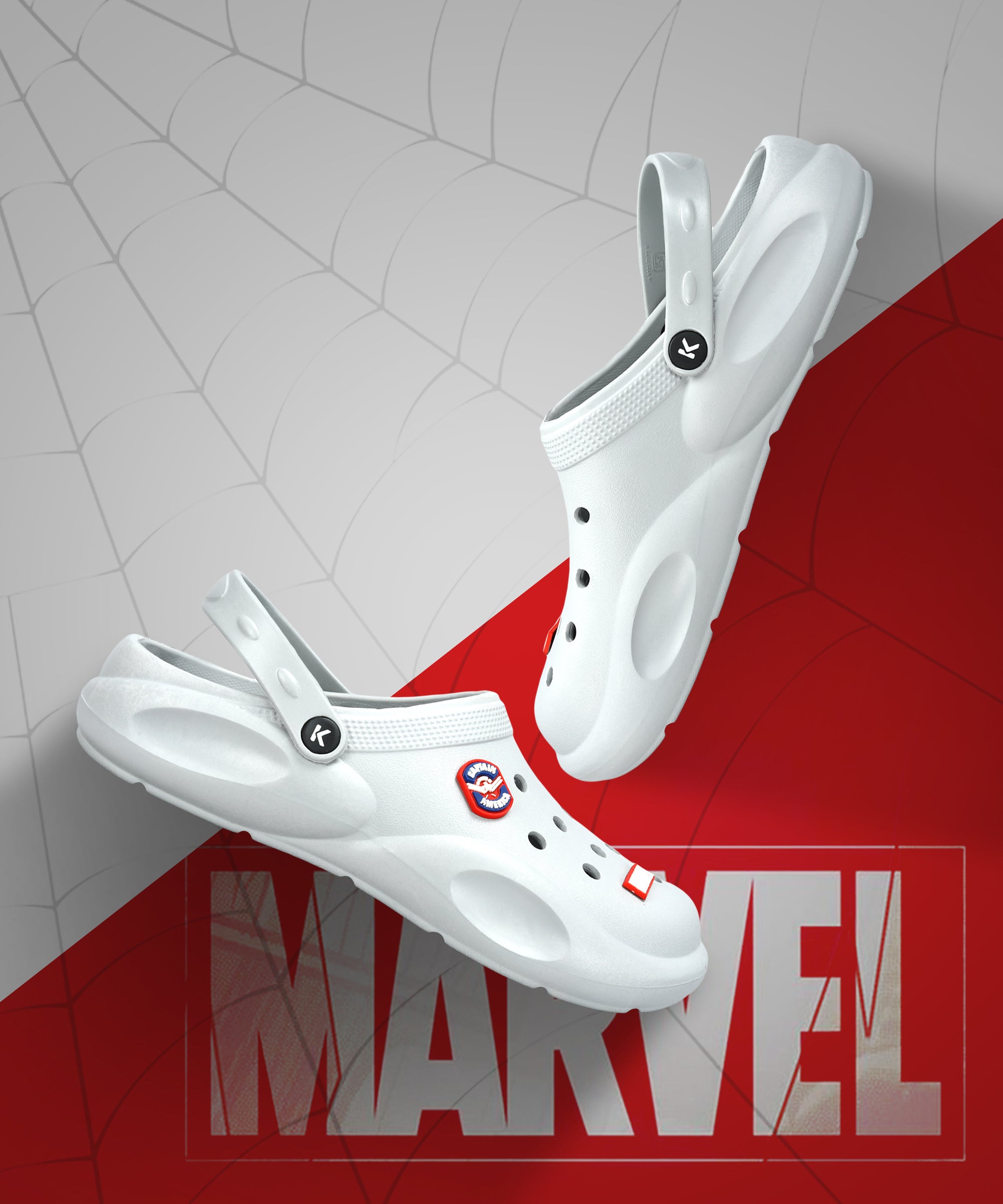 Paragon x Marvel Men&#39;s Grey Clogs | Waterproof, Lightweight &amp; Anti-Skid