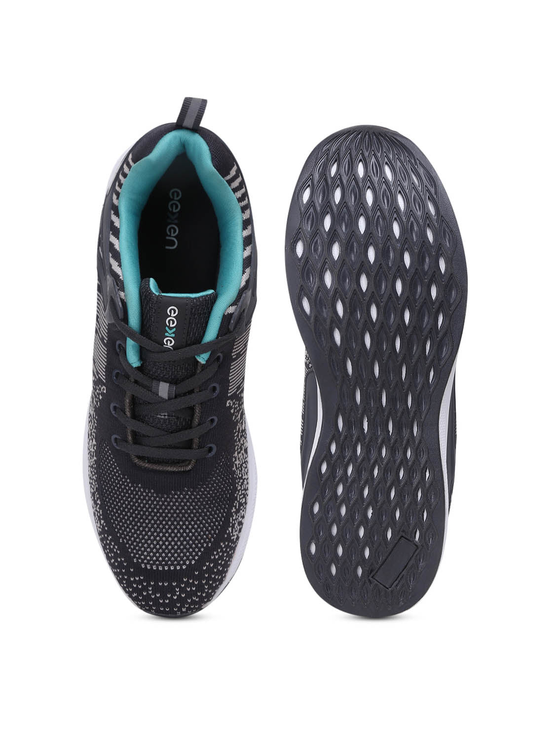 Eeken Mens Grey/Sea Blue Sports Shoes