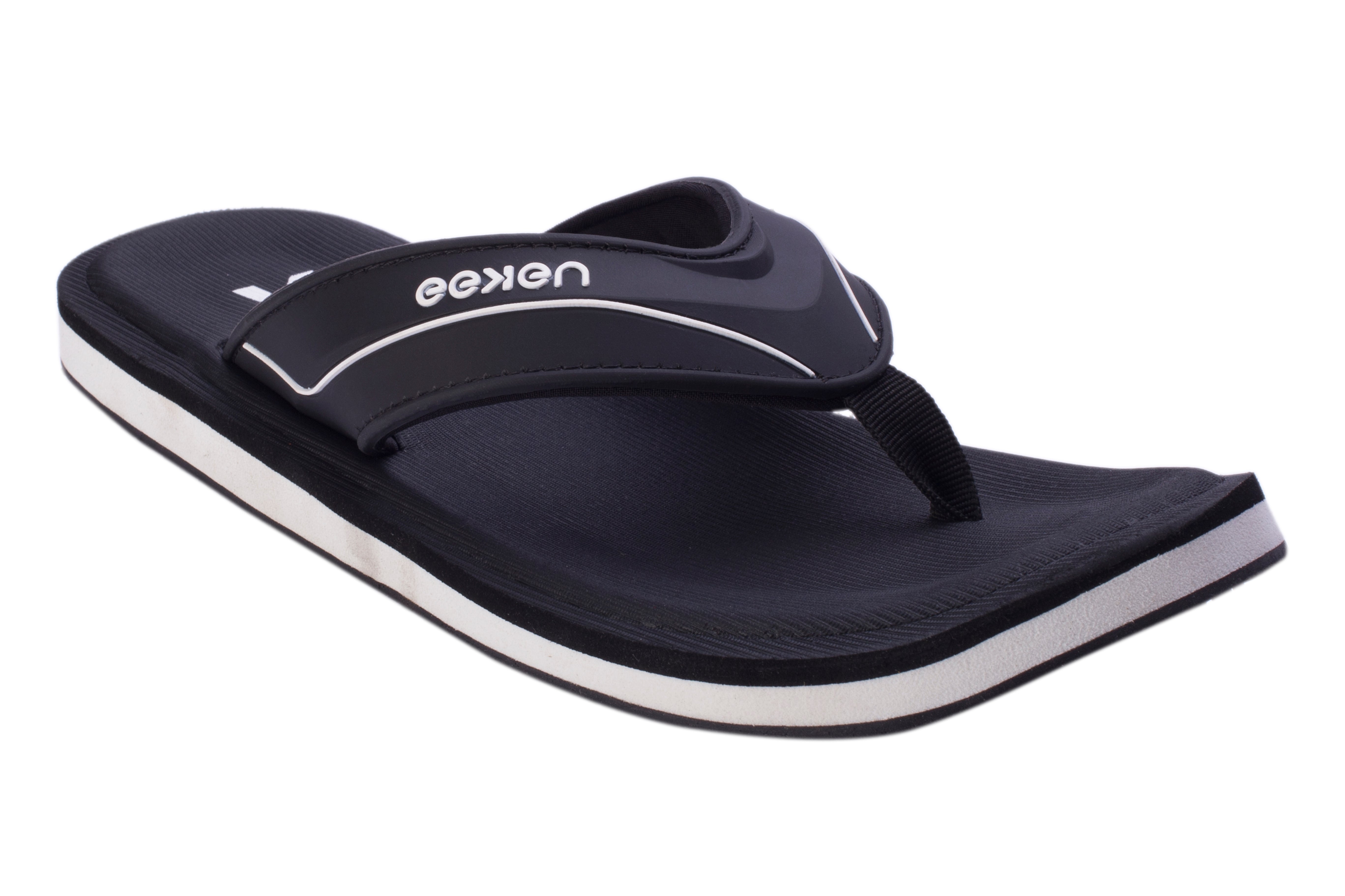 Eeken Black Ultra-Comfortable Everyday Flip Flops For Men