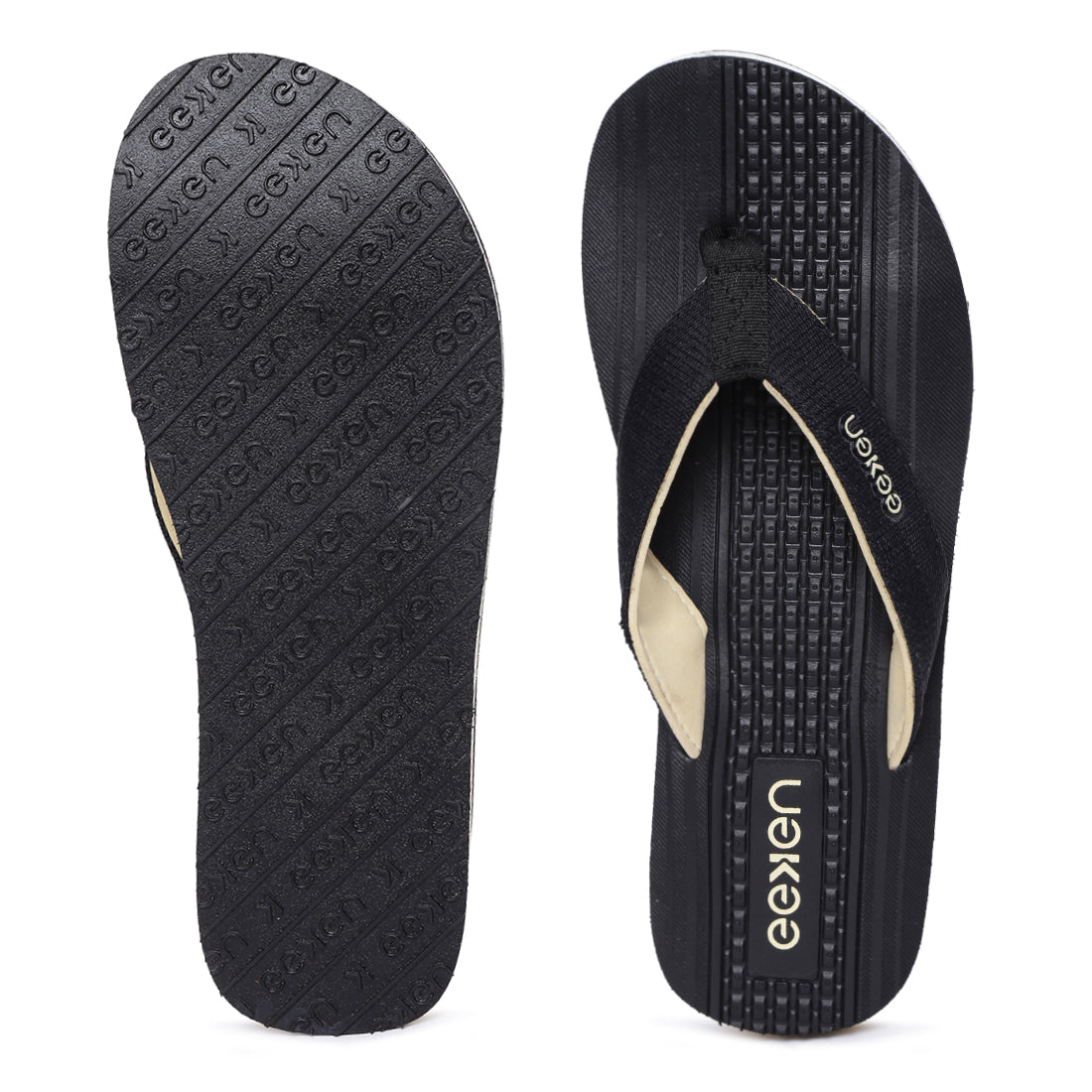 Eeken EFBGO2400S Black Lightweight Washable Dailywear Durable Flip Flops For Men