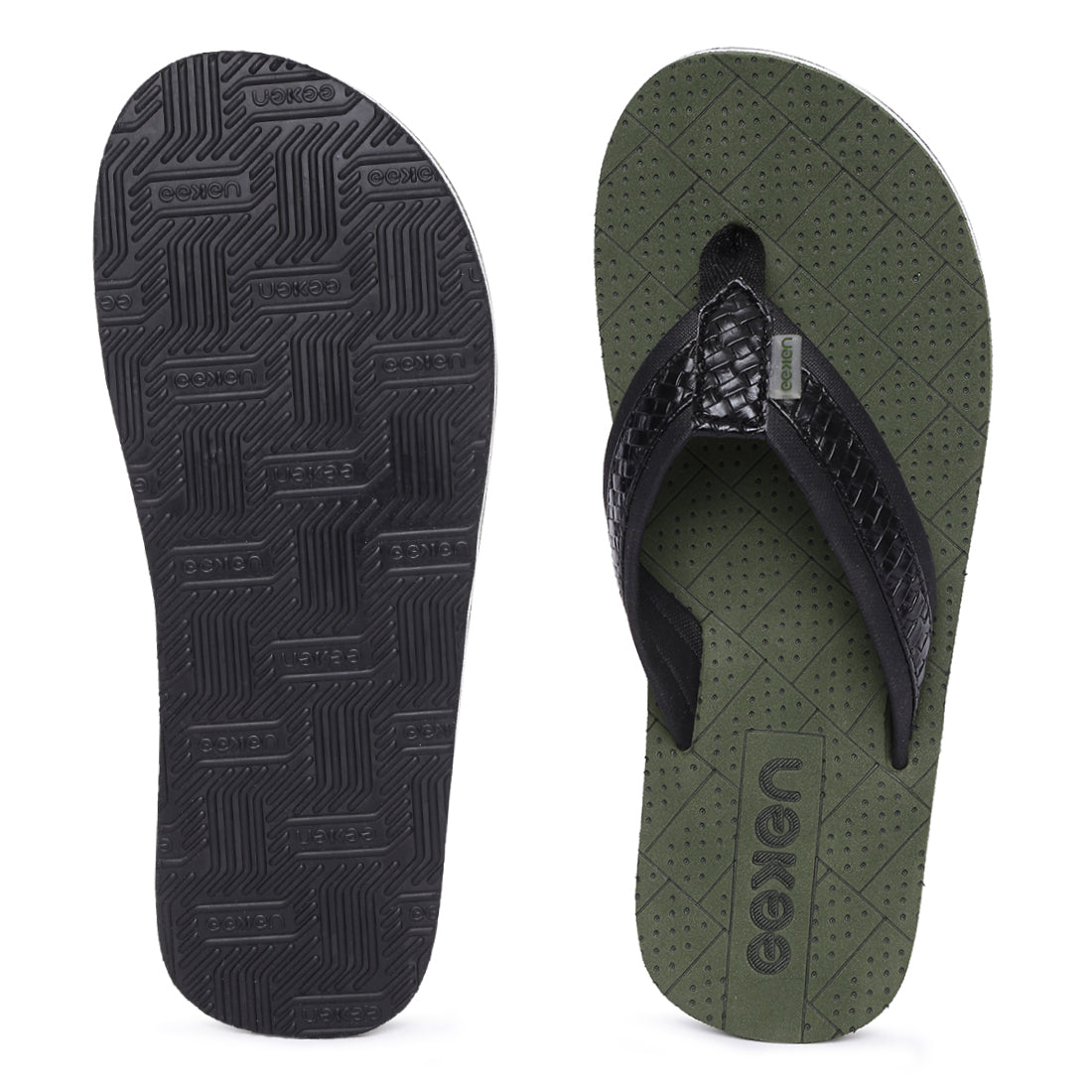 Eeken EFBGO2408 Olive Green Lightweight Washable Dailywear Durable Flip Flops For Men