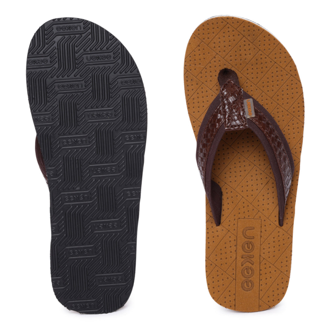 Eeken EFBGO2408 Tan Lightweight Washable Dailywear Durable Flip Flops For Men