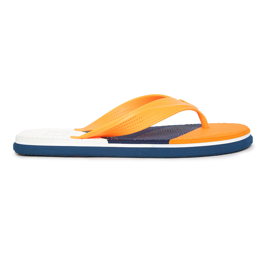 Eeken EHWG4042 Navy Blue And Orange Ultra-Comfortable And Stylish Lightweight Orange Casual Flip Flops For Men