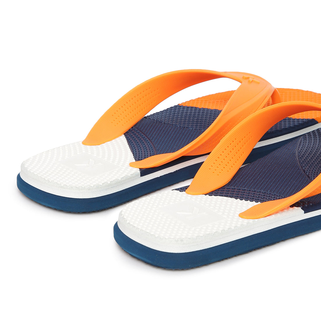 Eeken EHWG4042 Navy Blue And Orange Ultra-Comfortable And Stylish Lightweight Orange Casual Flip Flops For Men