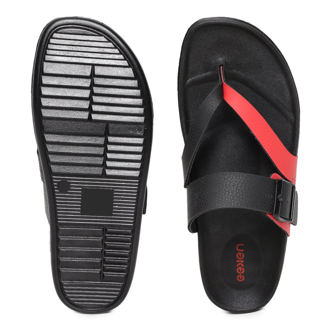 Eeken EPUGI6100 Black Stylish Lightweight Dailywear Dual Density Casual Sandals For Men