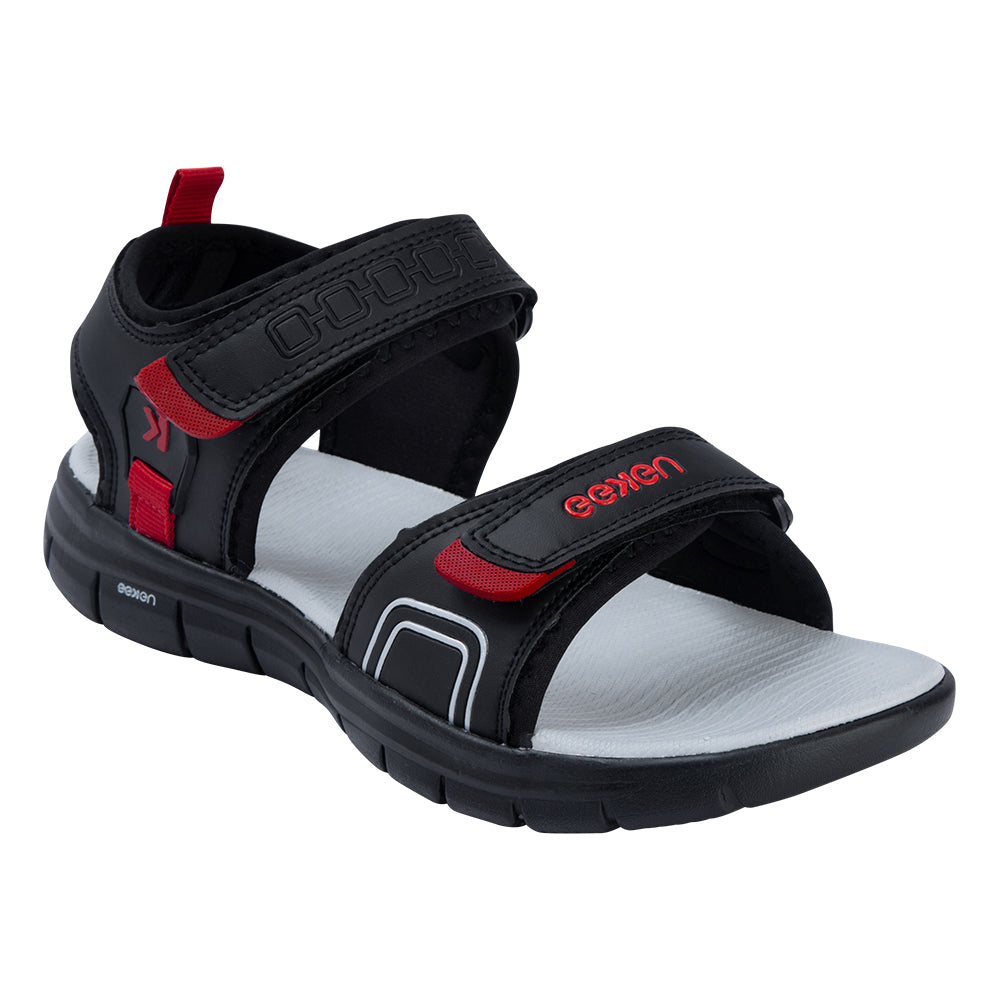 Eeken Lightweight Black And Red Casual Sandals For Men