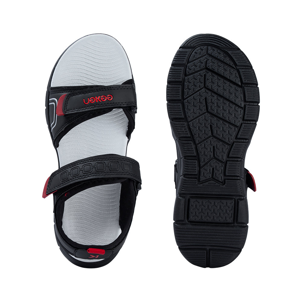 Eeken Lightweight Black And Red Casual Sandals For Men