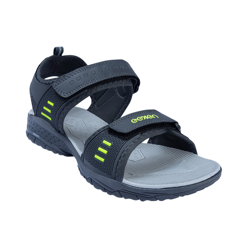 Eeken Lightweight Anti-Skid Grey And Fluorescent Casual Sandals For Men