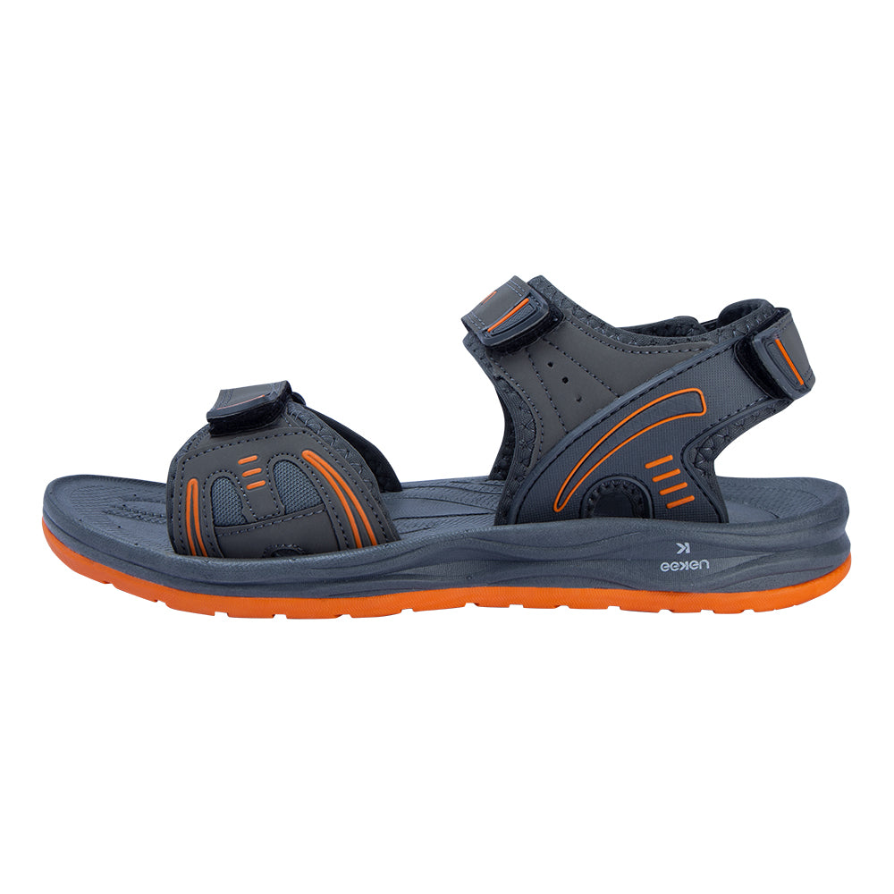 Eeken ESDG1006 Grey And Orange Comfortable Dailywear Casual Outdoor Sandals For Men