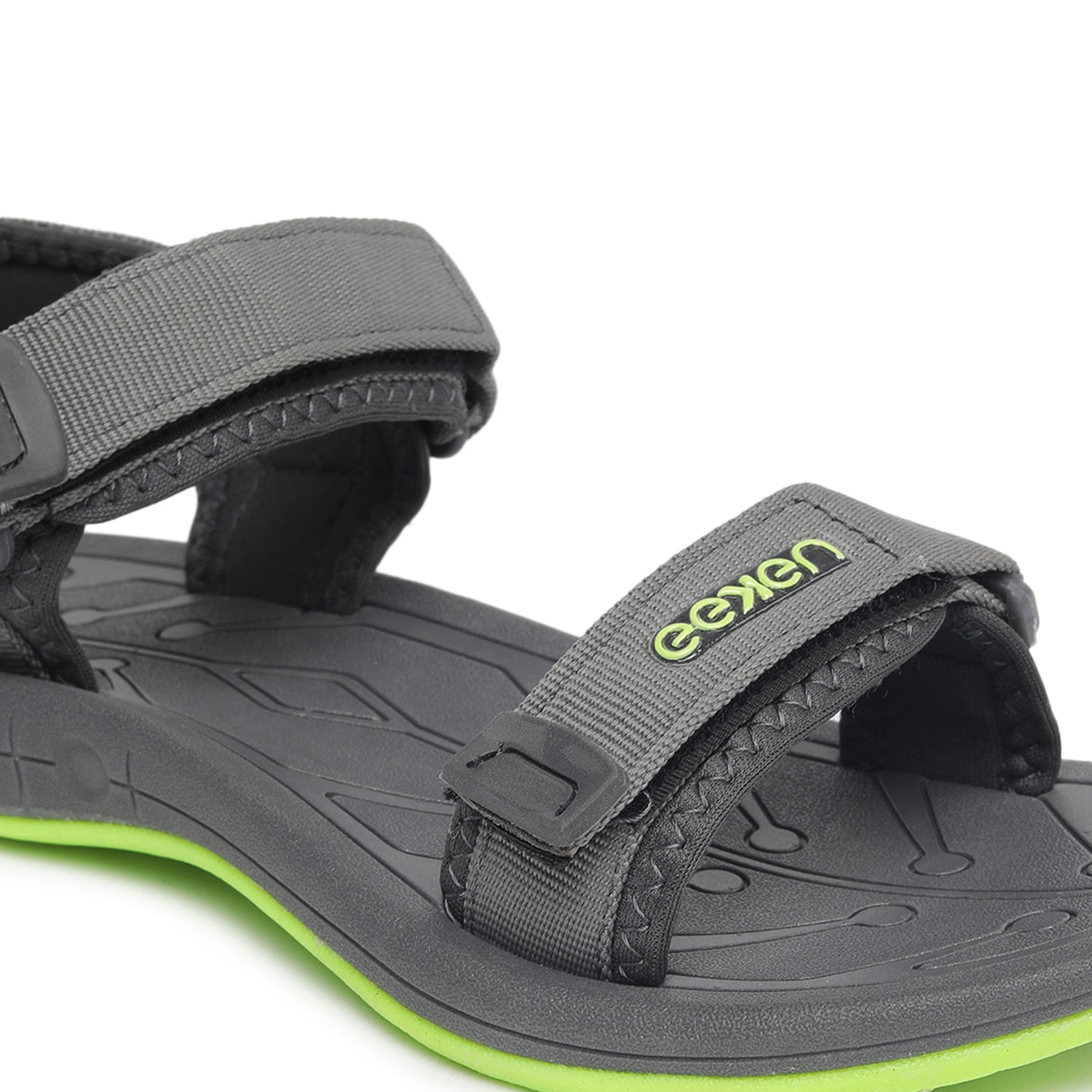 Eeken ESDG1009 Grey And Fluorescent Green Stylish Casual Outdoor Sandals For Men