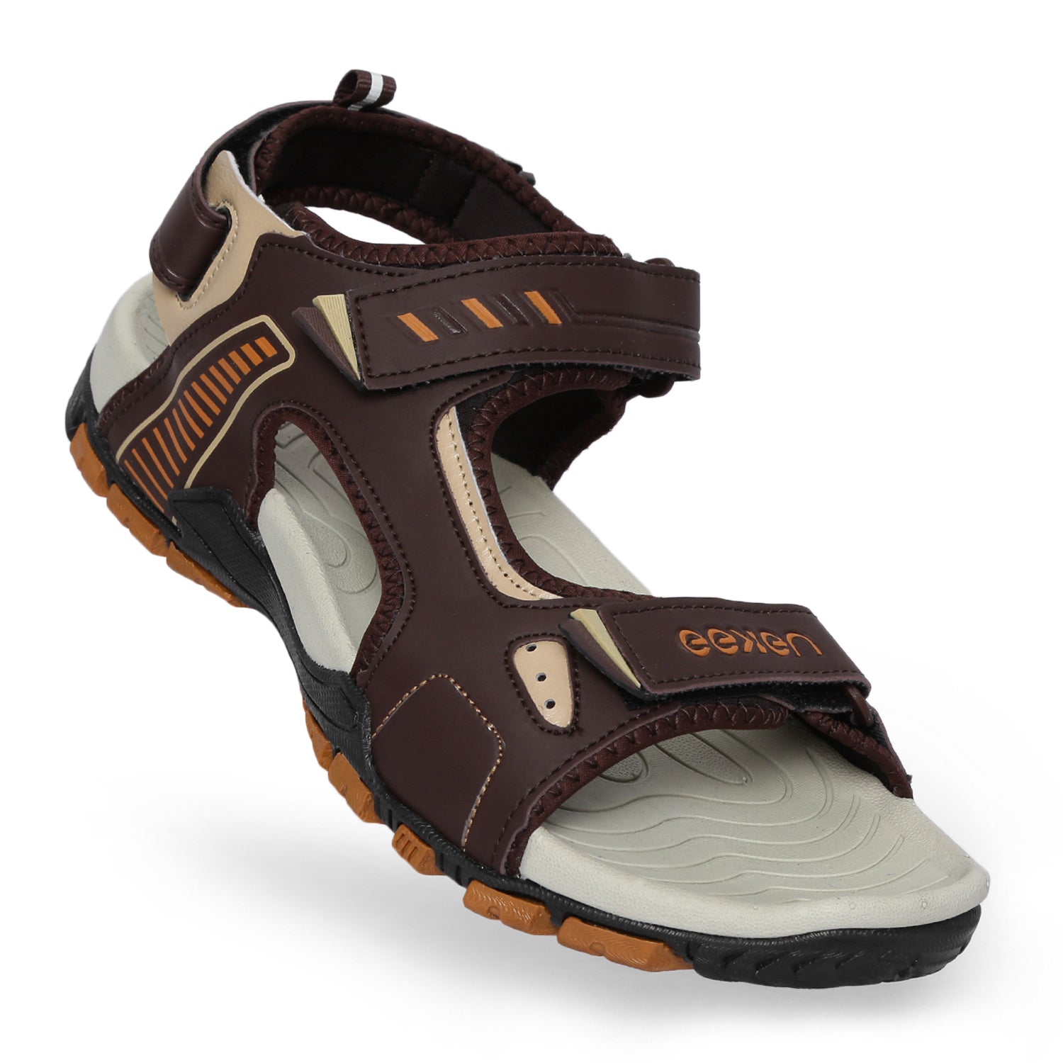 Eeken ESDGA4075 Brown Stylish Lightweight Dailywear Sports Sandals For Men