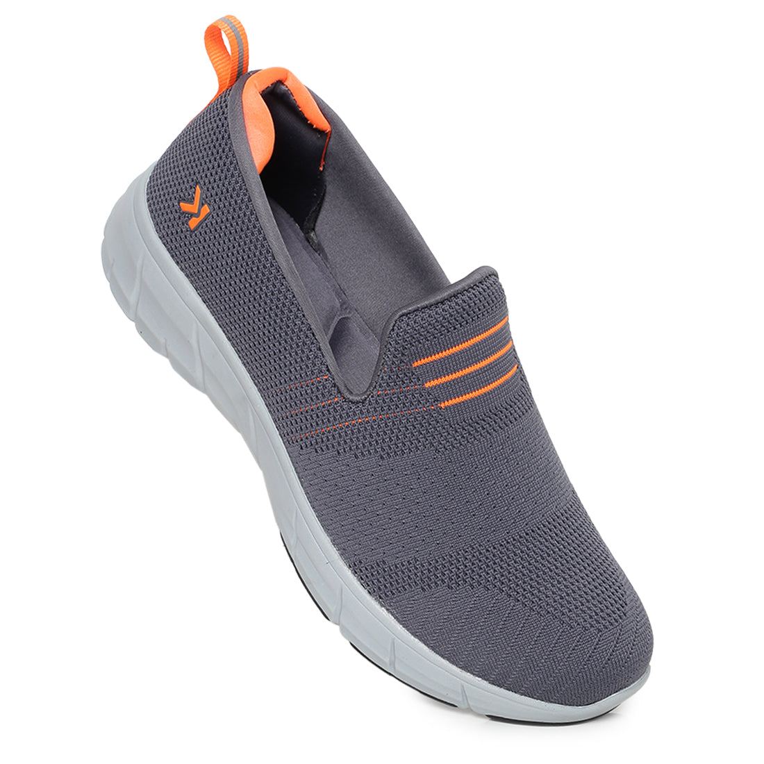 Eeken Dark Grey - Fluorescent Orange Athleisure Shoes for Men