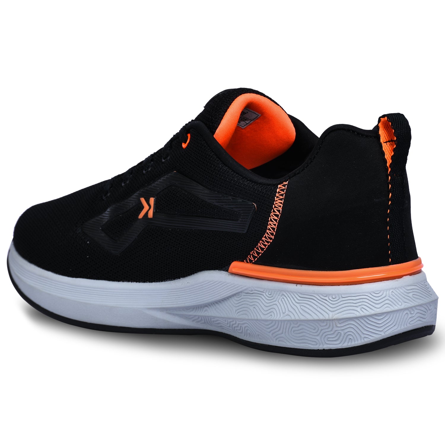 Eeken Black &amp; Orange Lightweight Anti-Skid Walking Shoes For Men
