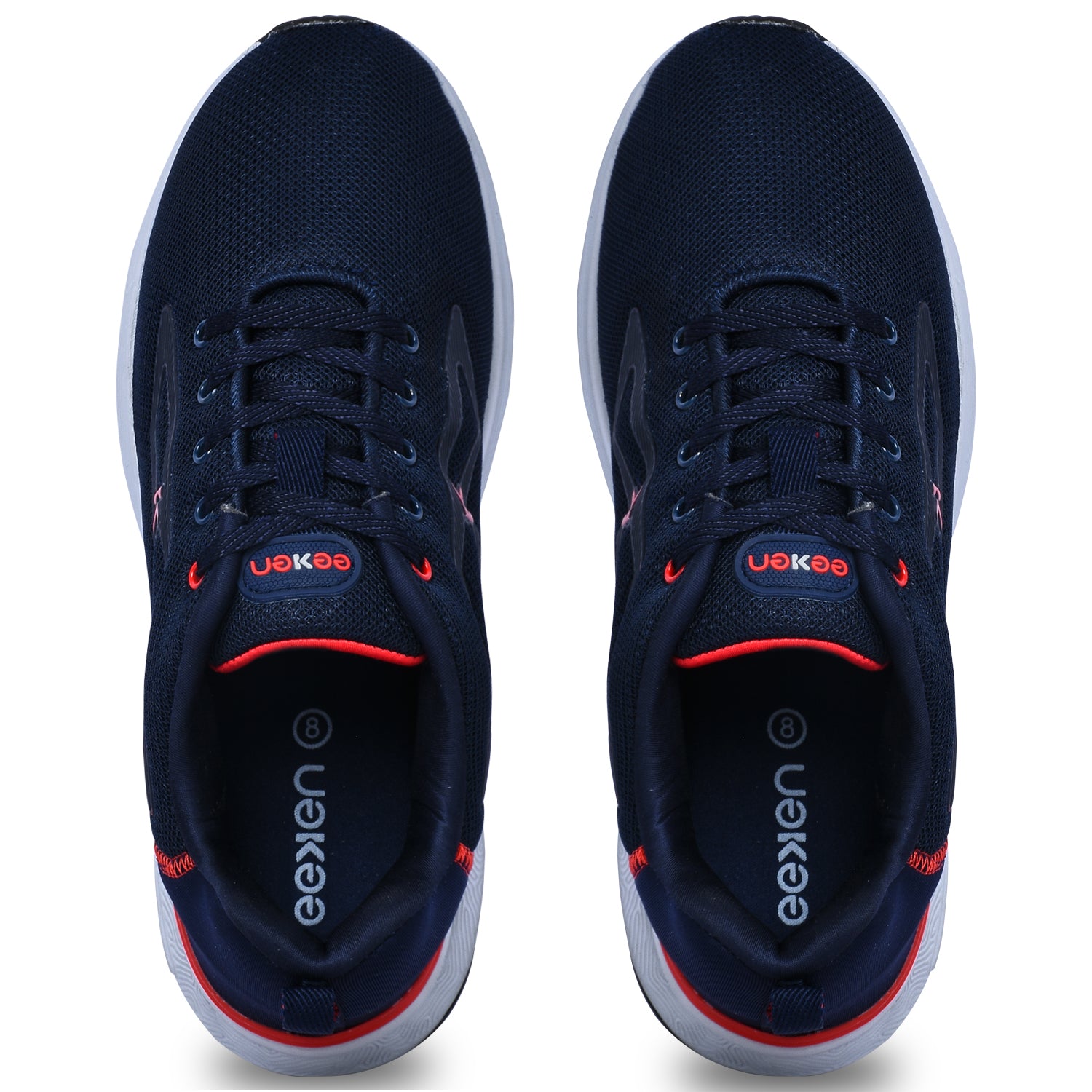 Eeken Navy Blue &amp; Red Lightweight Anti-Skid Walking Shoes For Men